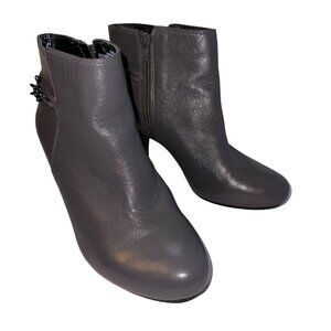 Easy Spirit‎ Womens 7.5 Esparilynn Leather Anti-Gravity Boots Booties Gray Chain